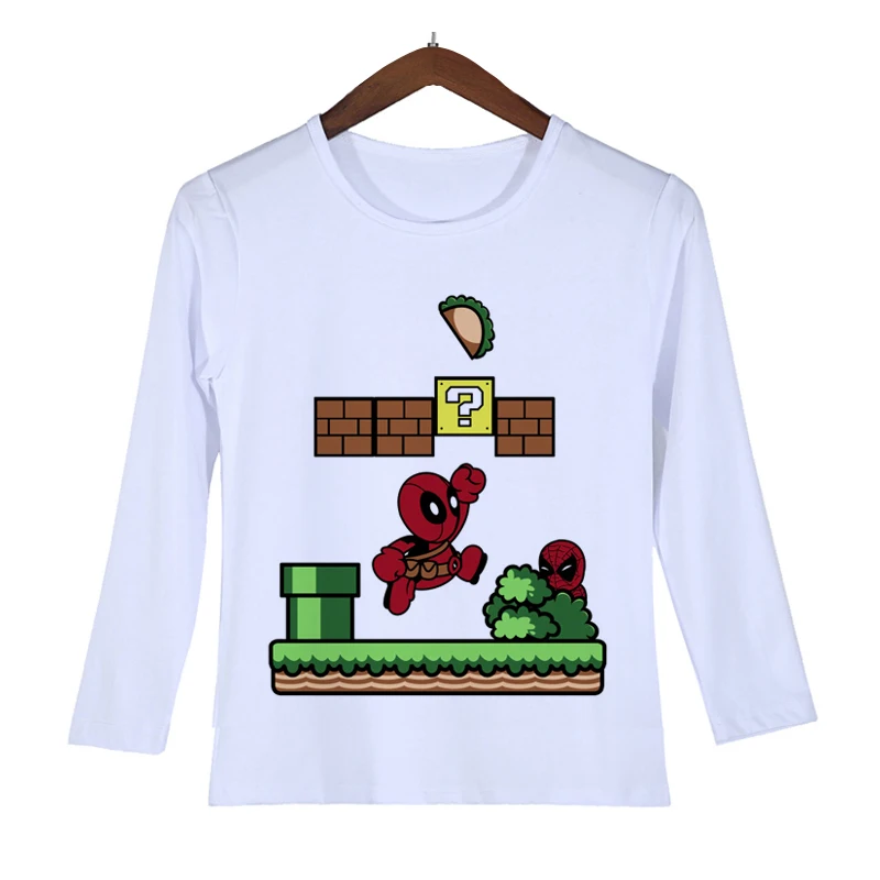 Mario Deadpool T Shirt Spring Autumn Children Kids Clothes Long Sleeve Spring Mouse Cartoon T shirts for Boys Girls Tee O-100
Mario Deadpool T Shirt Spring Autumn Children Kids Clothes Long Sleeve Spring Mouse Cartoon T shirts for Boys Girls Tee O-100