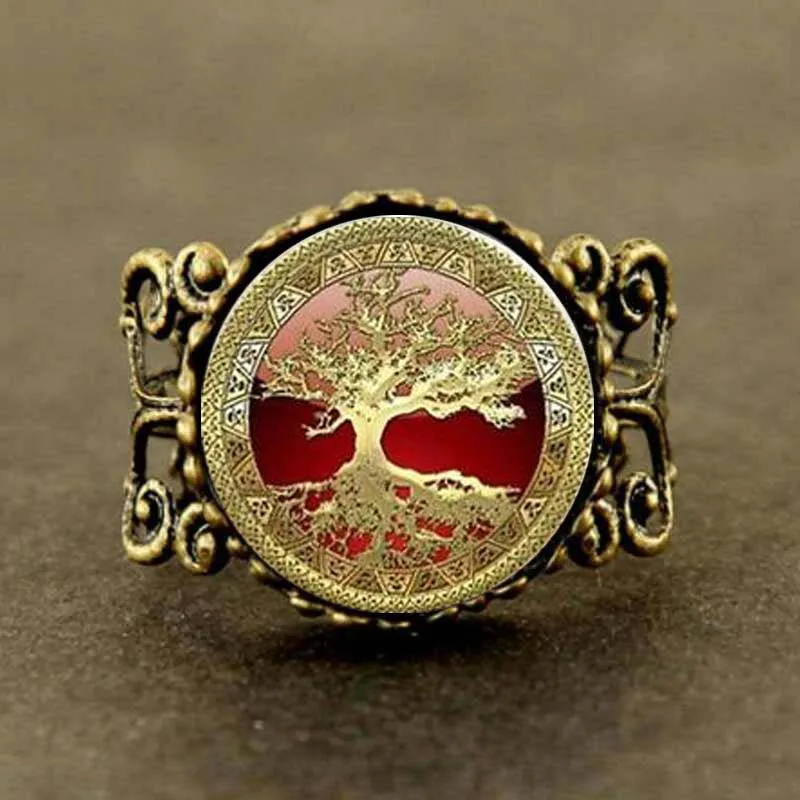 US Movie Gold Tree of Life Cabochon Mens brass silver Ring steampunk Jewelry Gift women 1
US Movie Gold Tree of Life Cabochon Mens brass silver Ring steampunk Jewelry Gift women 1