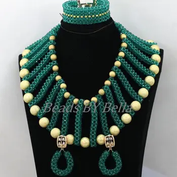 Polish Gold Balls Handmade Teal Green Crystal Nigerian Beaded Necklaces Sets African Wedding Jewelry Set Free Shipping ABK061
Polish Gold Balls Handmade Teal Green Crystal Nigerian Beaded Necklaces Sets African Wedding Jewelry Set Free Shipping ABK061