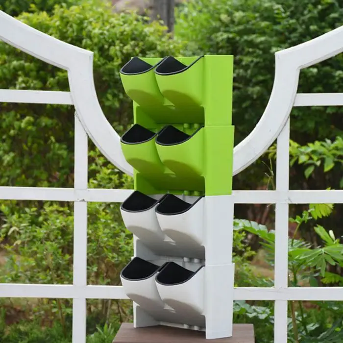 'The Best' Self Watering Flower Pot Stackable Vertical Planter Wall Hanging Durable For Garden Balcony 889 'The Best' Self Watering Flower Pot Stackable Vertical Planter Wall Hanging Durable For Garden Balcony 889