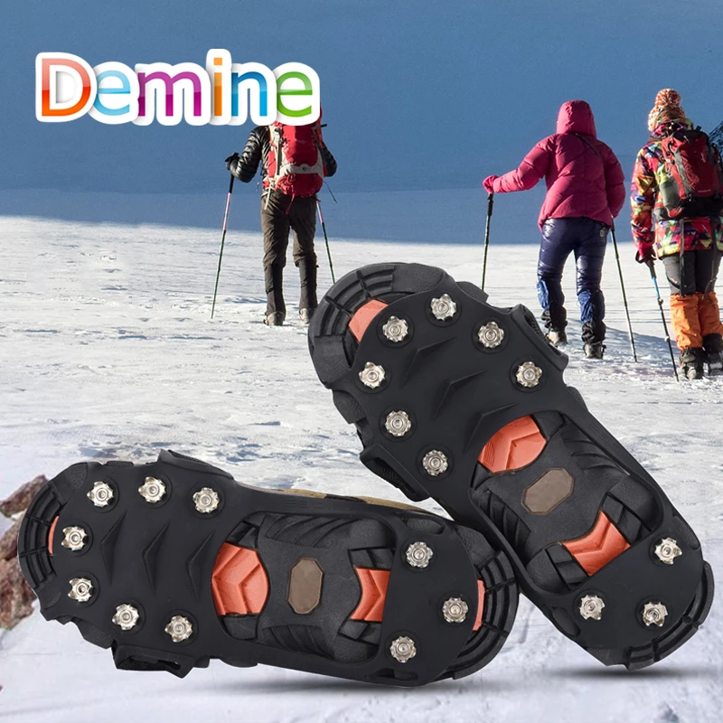 Demine 10 Stud Ice Spikes Non-slip Shoes Cover Grips Cleats Crampons Winter Climbing Safety Tool Anti Slip Shoes Snow Crampons
Demine 10 Stud Ice Spikes Non-slip Shoes Cover Grips Cleats Crampons Winter Climbing Safety Tool Anti Slip Shoes Snow Crampons