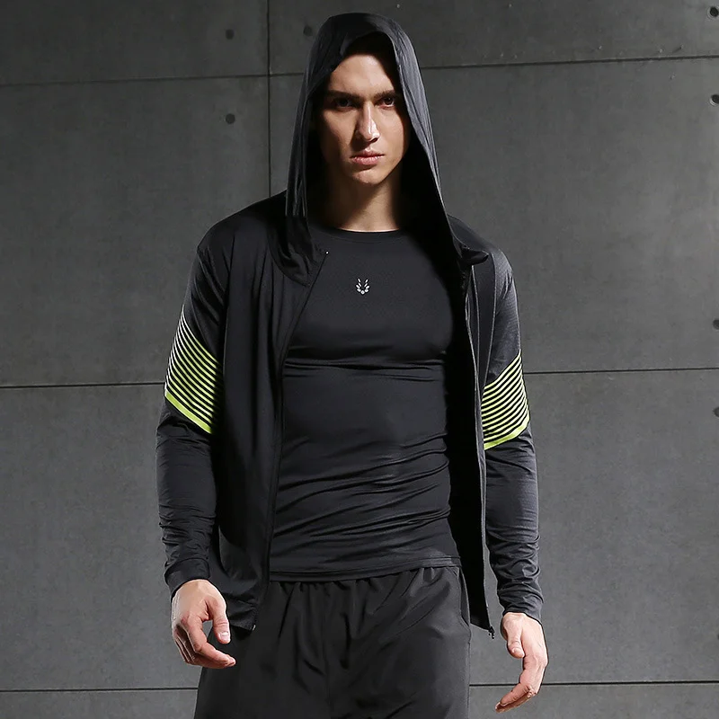BESGO мужской свитер для фитнеса спортивные рубашки в полоску с длинным рукавом
