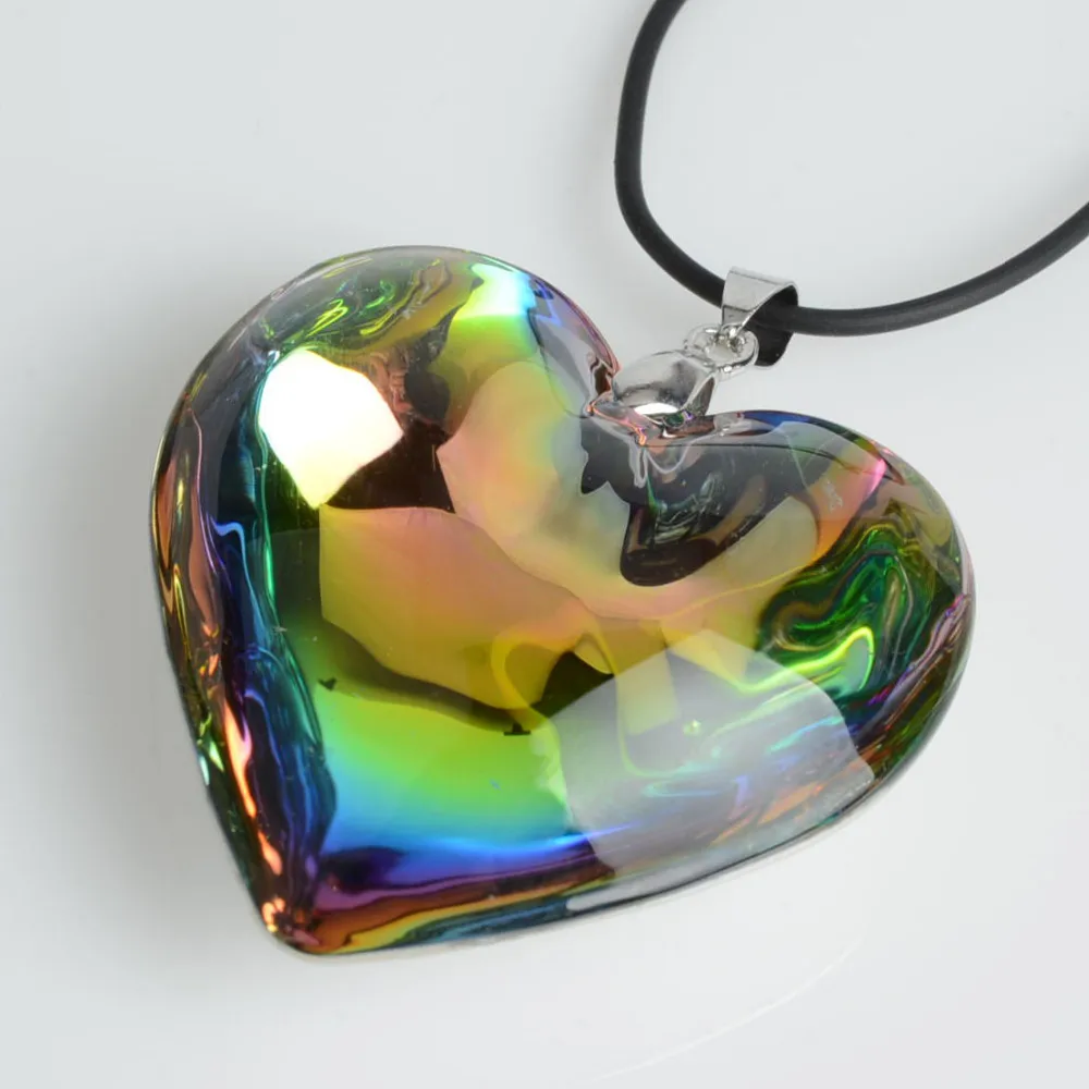 10 piezas Corazón Amor Gota Flor Murano Cristal Colgante Collar de mujer nuevo arte del grano