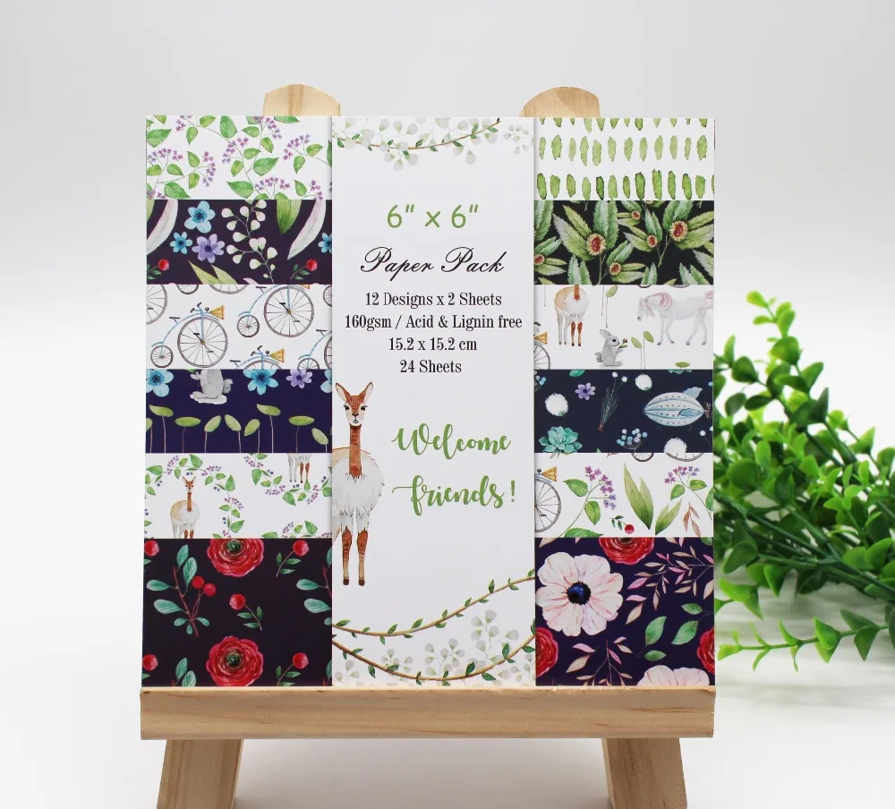 24 sheets/set photo album scrapbook paper path hand card making background paper 6 inch single-sided welcome tliends pattern
24 sheets/set photo album scrapbook paper path hand card making background paper 6 inch single-sided welcome tliends pattern
