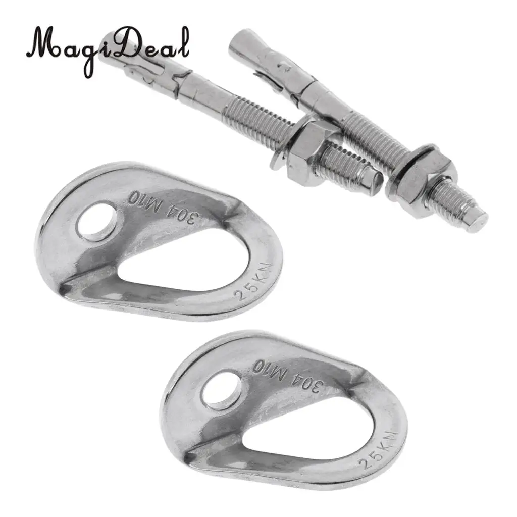 MagiDeal 2pcs 25KN Rock Climbing Anchor Hanger & Expansion Bolt Nut Safety Gear Set