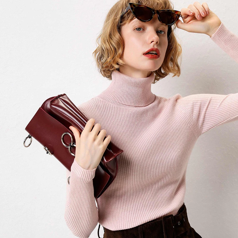 2019 New Women Sweater Pullover Basic Rib Knitted Tops Solid Turtleneck Essential Jumper Long Sleeve Sweaters Casual Tops Female
2019 New Women Sweater Pullover Basic Rib Knitted Tops Solid Turtleneck Essential Jumper Long Sleeve Sweaters Casual Tops Female