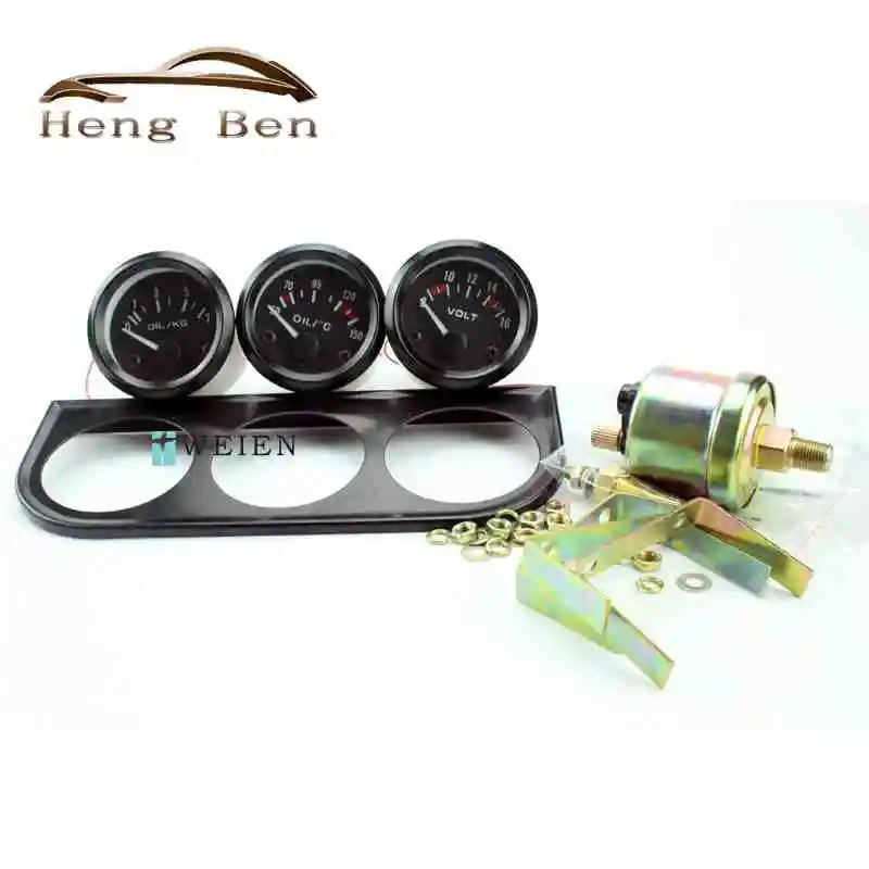 HB 2 inch/52mm Electrial Triple Kit ( oil Temp Gauge + Voltmeter + Oil Pressure Gauge ) Sensor Temperature Car Gauge
HB 2 inch/52mm Electrial Triple Kit ( oil Temp Gauge + Voltmeter + Oil Pressure Gauge ) Sensor Temperature Car Gauge