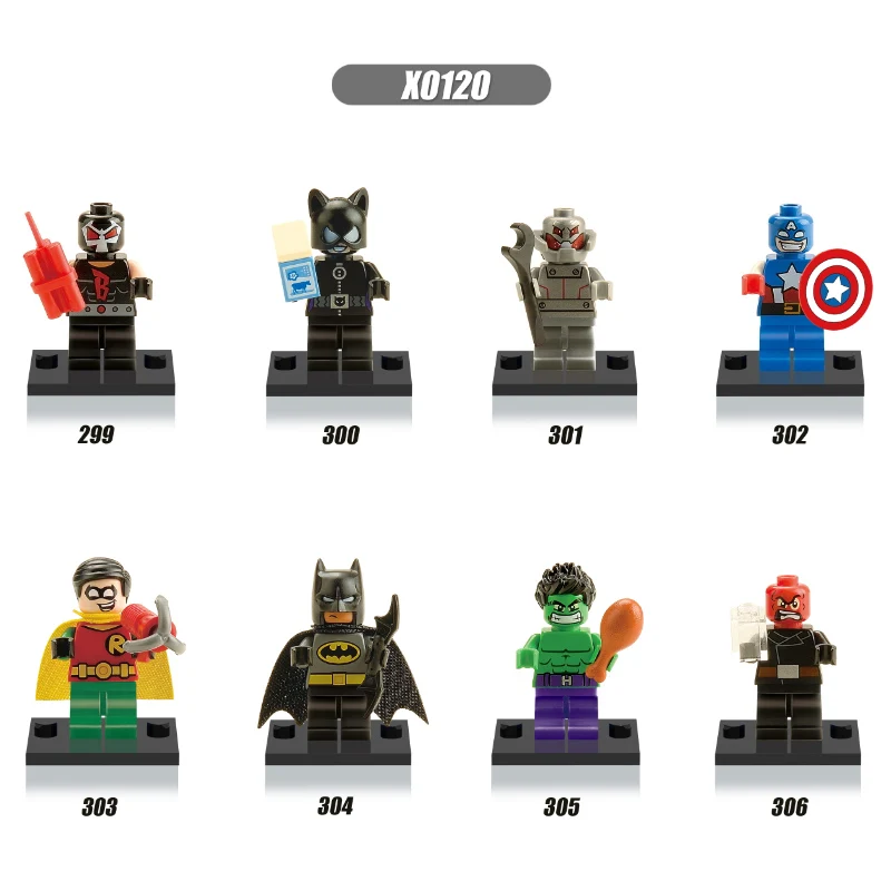 Single sale Catwoman Hulk Batman Captain America Robin Red Skull Bane Building Blocks mini Super Heroes Children Gift Toys
Single sale Catwoman Hulk Batman Captain America Robin Red Skull Bane Building Blocks mini Super Heroes Children Gift Toys