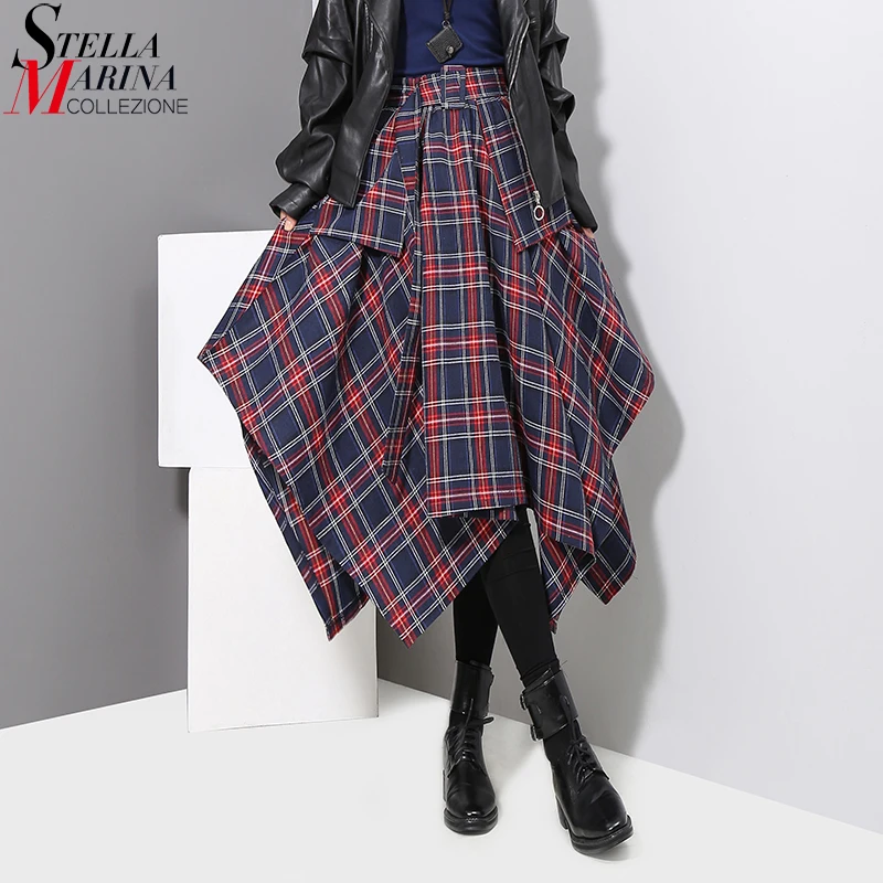 New 2019 Korean Style Women Winter Navy Blue Plaid Skirt Checker Lady Irregular Elastic Waist Mid Calf Length Casual Skirt 3027
New 2019 Korean Style Women Winter Navy Blue Plaid Skirt Checker Lady Irregular Elastic Waist Mid Calf Length Casual Skirt 3027