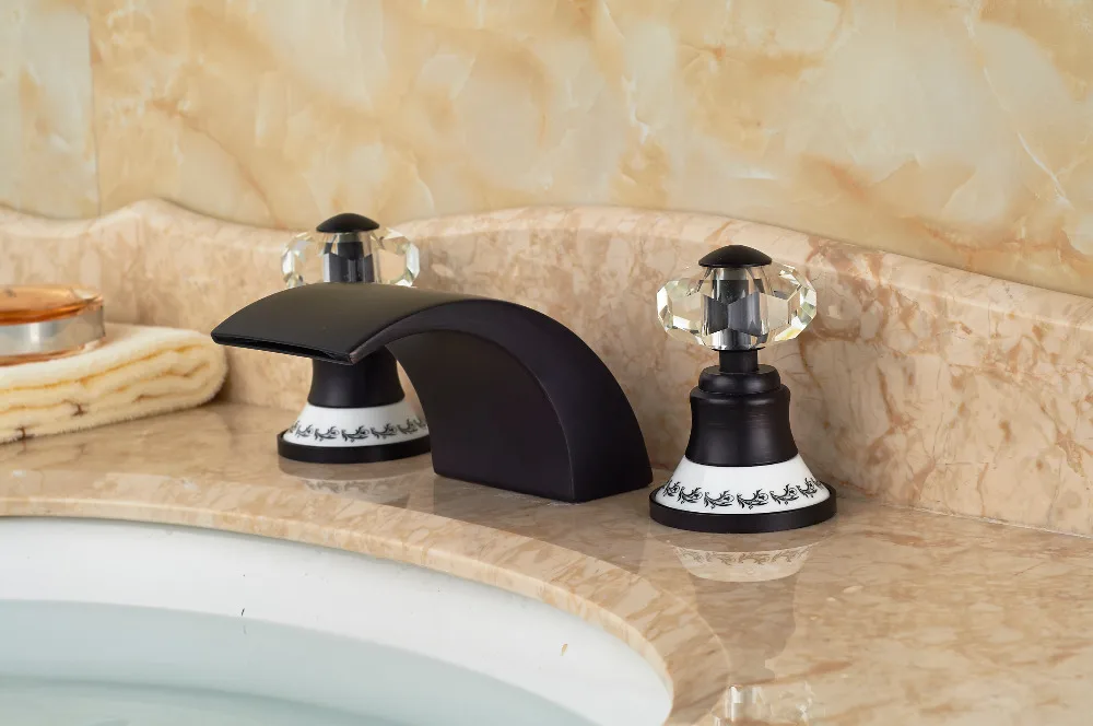 Special 3PCS Oil Rubbed Bronze Crystal Handle Deck Mounted Bathroom Basin Sink Faucet Mixer tap
Special 3PCS Oil Rubbed Bronze Crystal Handle Deck Mounted Bathroom Basin Sink Faucet Mixer tap