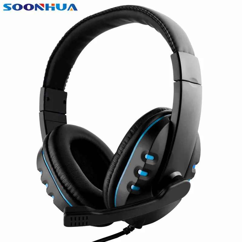 

SOONHUA Portable Game Headphone Universal USB Port Wired Adjustable Headset With Microphone Volume Control For PS3 PS4 PC Laptop