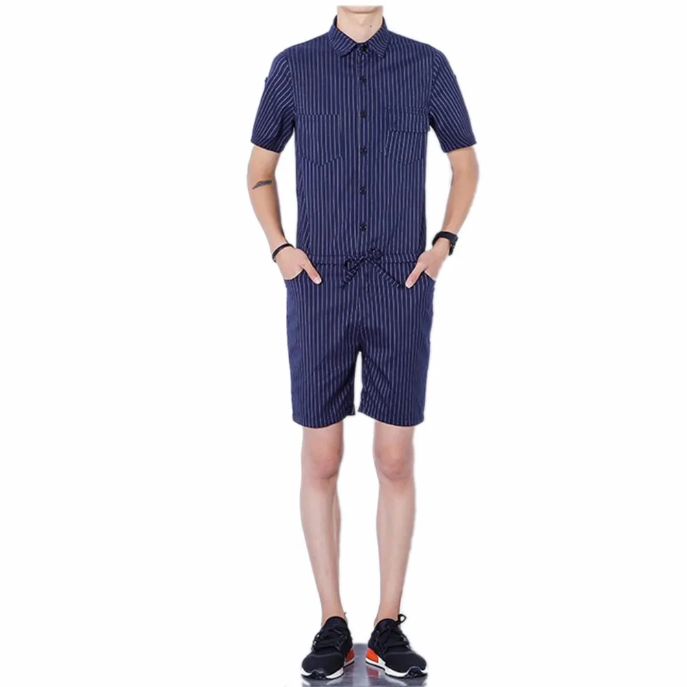 Big Yard 4XL Men Short Pants Jumpsuit 2018 Autumn New Men's Cotton Male One Piece Overalls Romper Slim Stripe Trouser Black Blue
Big Yard 4XL Men Short Pants Jumpsuit 2018 Autumn New Men's Cotton Male One Piece Overalls Romper Slim Stripe Trouser Black Blue