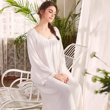 Spring/Summer Nightwear Women Nightgown Long Sleeve V Neck Mesh Lace Night Dress Long Night Gown Princess Sleepwear Women
Spring/Summer Nightwear Women Nightgown Long Sleeve V Neck Mesh Lace Night Dress Long Night Gown Princess Sleepwear Women