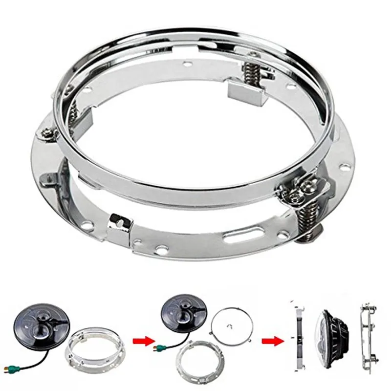Round 7 INCH LED Headlight Mounting Bracket/Adapter Ring for 07-16 Jeep Wrangler JK Harley Motorcycle
Round 7 INCH LED Headlight Mounting Bracket/Adapter Ring for 07-16 Jeep Wrangler JK Harley Motorcycle