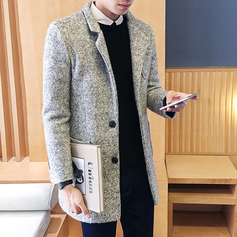 2019 New Arrival Winter Fashion Men Slim Fit Long Sleeve Cardigans Blends Coat Jacket Suit Solid Mens Long Woolen Coats Male
2019 New Arrival Winter Fashion Men Slim Fit Long Sleeve Cardigans Blends Coat Jacket Suit Solid Mens Long Woolen Coats Male