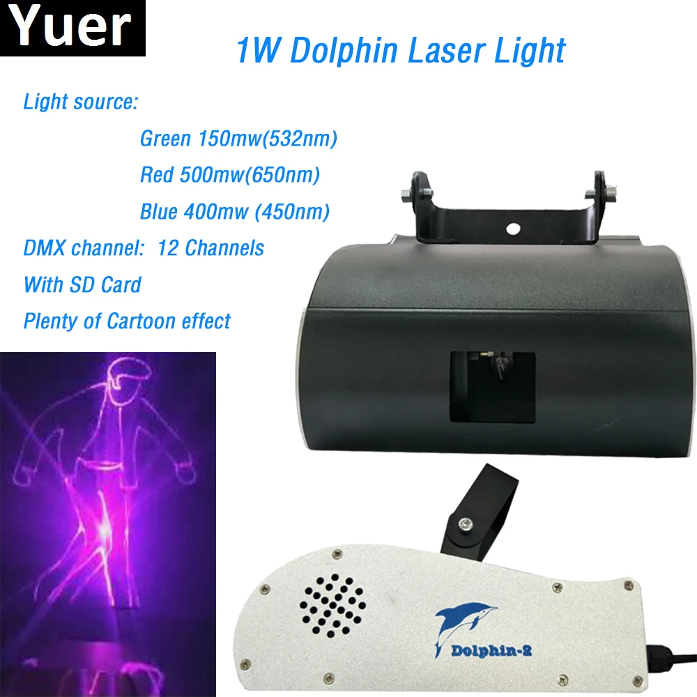 1W Full Color Dolphin Laser Light with SD Card RGB Laser Light 1W Laser DMX512 for dj Show System Disco Party Light stage light
1W Full Color Dolphin Laser Light with SD Card RGB Laser Light 1W Laser DMX512 for dj Show System Disco Party Light stage light
