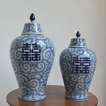 Chinese wedding gift jingdezhen ceramic ginger jar Antique Porcelain ceramic blue and white jar happiness
Chinese wedding gift jingdezhen ceramic ginger jar Antique Porcelain ceramic blue and white jar happiness