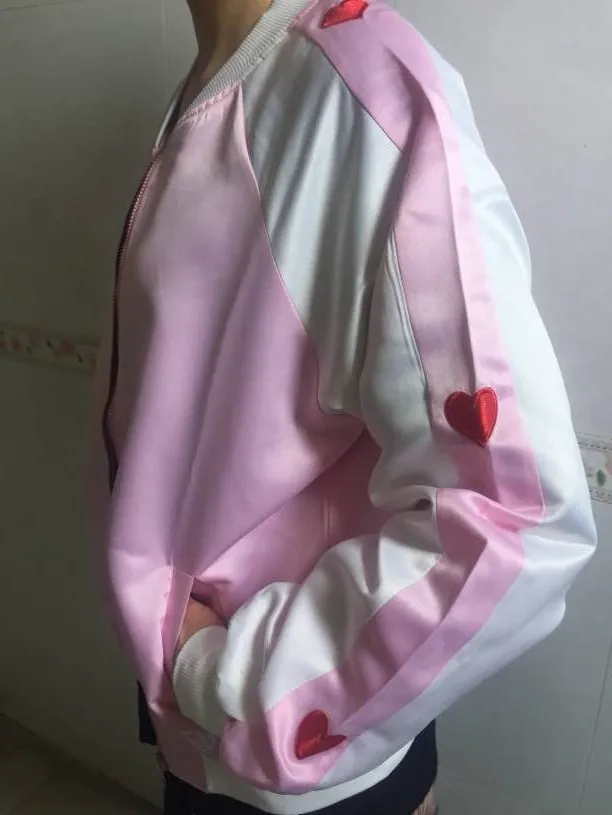 2019 Patchwork Stripe Plus Size Oversized Love Heart Letter Embroidered Korean Bomber Baseball Jacket Kawaii Lolita Coat Fashion
2019 Patchwork Stripe Plus Size Oversized Love Heart Letter Embroidered Korean Bomber Baseball Jacket Kawaii Lolita Coat Fashion