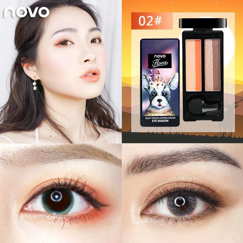 NOVO Double Color Shimmer Nude Eyeshadow Palette unde Makeup Waterproof Pigment 2018 new lazy eyeshadow Korean style cosmetics
NOVO Double Color Shimmer Nude Eyeshadow Palette unde Makeup Waterproof Pigment 2018 new lazy eyeshadow Korean style cosmetics