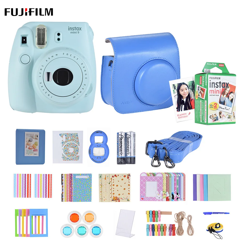 Fujifilm Instax Mini 9 Camera + 20 Sheets Mini 8 Instant White Film Photo Paper + PU Carry Bag + Album + Selfie Lens + Gift Set
Fujifilm Instax Mini 9 Camera + 20 Sheets Mini 8 Instant White Film Photo Paper + PU Carry Bag + Album + Selfie Lens + Gift Set