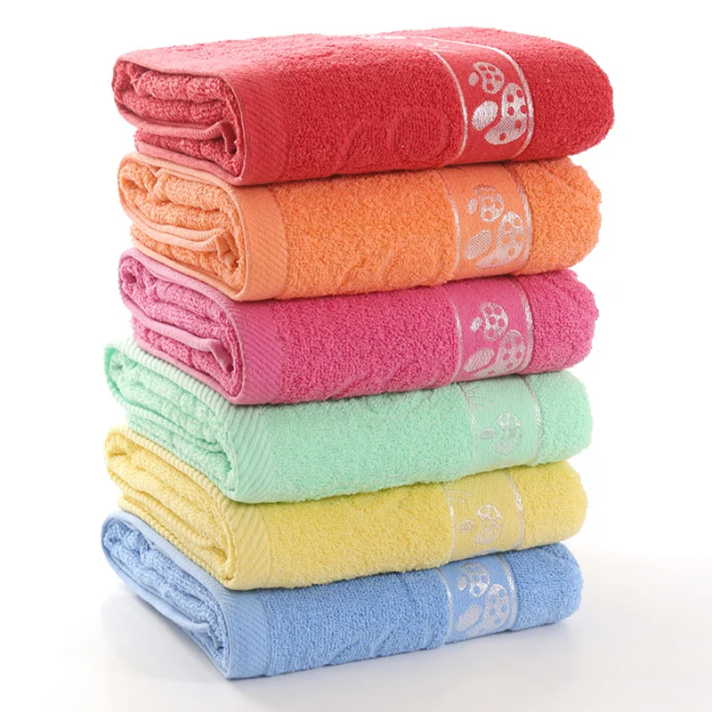Cotton Bath Towel w/ Mushroom Print