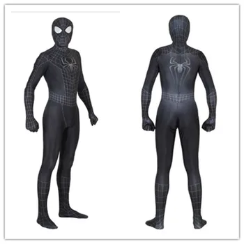 

Adult kids Black SpiderMan Cosplay Costume Zentai Spider Man Superhero Bodysuit Suit Jumpsuits for Halloween Carnival Purim Day