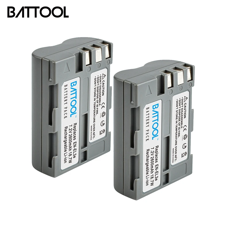 BATTOOL 2pcs 2.0Ah EN-EL3e EN EL3e EL3a ENEL3e Camera Battery for Nikon D300S D300 D100 D200 D700 D70S D80 D90 D50 L10
BATTOOL 2pcs 2.0Ah EN-EL3e EN EL3e EL3a ENEL3e Camera Battery for Nikon D300S D300 D100 D200 D700 D70S D80 D90 D50 L10