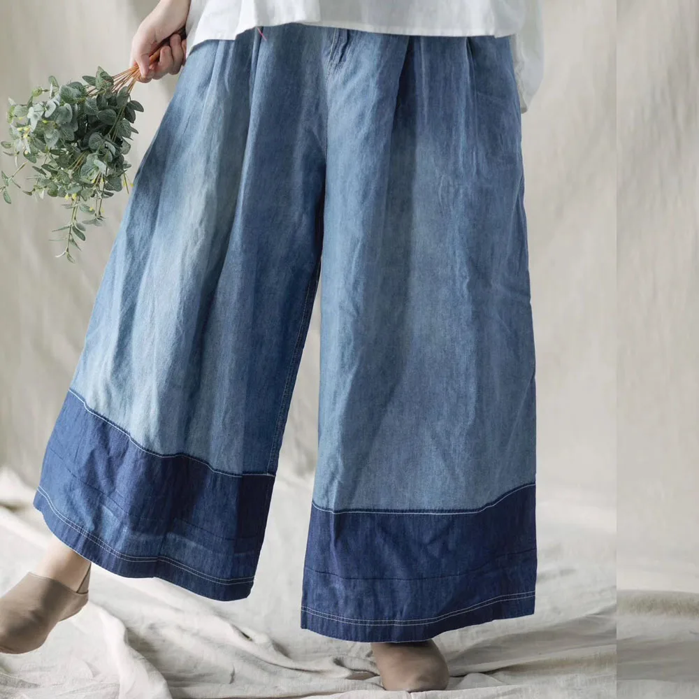 High Waist Zipper Cotton Women Wide Leg Denim Pants Loose Ladies Casual Jeans Elegant Long Vintage Female Skirts Trousers Blue
High Waist Zipper Cotton Women Wide Leg Denim Pants Loose Ladies Casual Jeans Elegant Long Vintage Female Skirts Trousers Blue