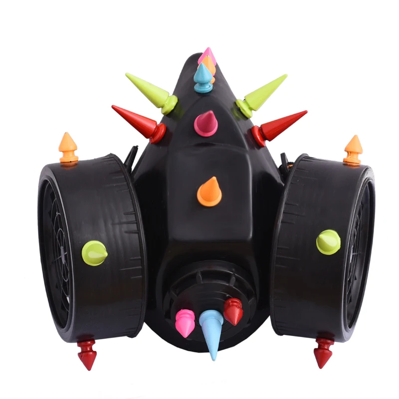 Steampunk Dazzling Multi-color Spikes Gas Mask Respirator Rivet Masks Punk Gothic Cosplay Mask Accessories Halloween
Steampunk Dazzling Multi-color Spikes Gas Mask Respirator Rivet Masks Punk Gothic Cosplay Mask Accessories Halloween