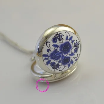 women girl lovers' silver lady classic blue flower pocket watch necklace fashion casual analog hour antibrittle brand
women girl lovers' silver lady classic blue flower pocket watch necklace fashion casual analog hour antibrittle brand