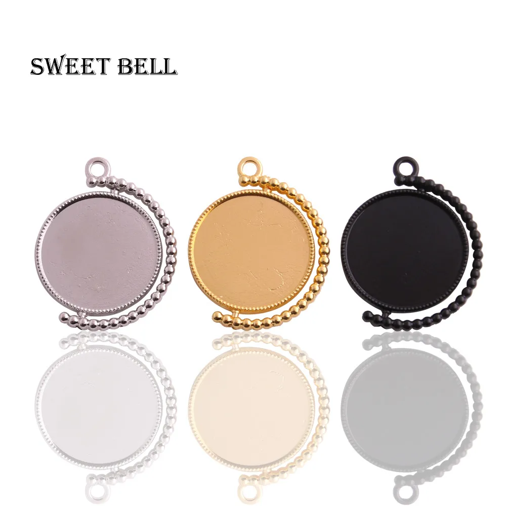 10pcs 25mm Inner Size Rotation Double Side Three color Cameo Cabochon Base Setting Blank Charms New Fashion Pendant SZ-4-1
10pcs 25mm Inner Size Rotation Double Side Three color Cameo Cabochon Base Setting Blank Charms New Fashion Pendant SZ-4-1