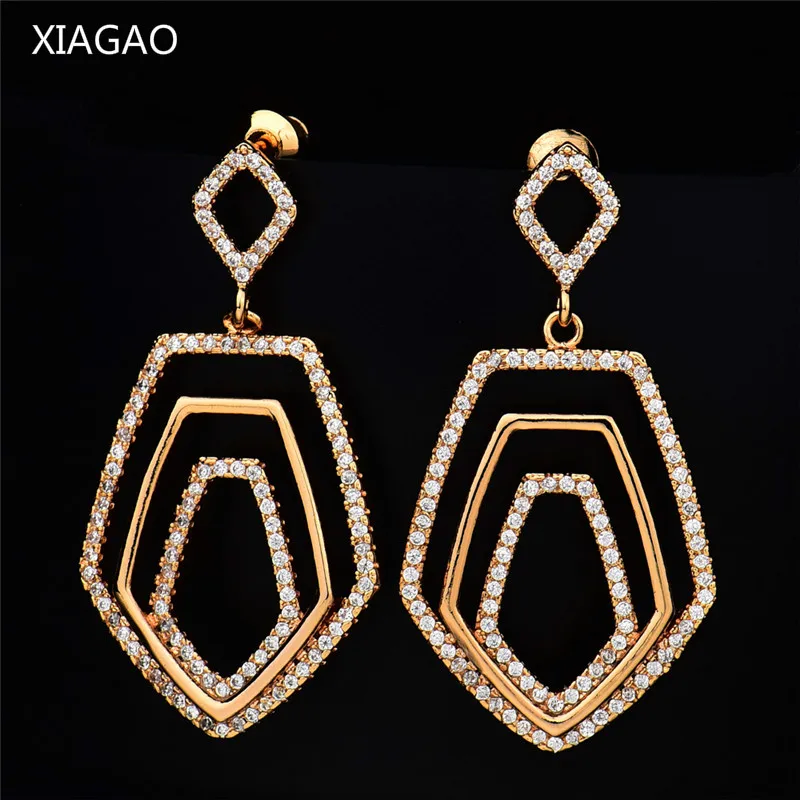 XIAGAO Fashion Three Pentagon Geometric Long Drop Earing for Women Gold-color Crystal CZ Dangle Earring Party Jewelry XGAE029
XIAGAO Fashion Three Pentagon Geometric Long Drop Earing for Women Gold-color Crystal CZ Dangle Earring Party Jewelry XGAE029