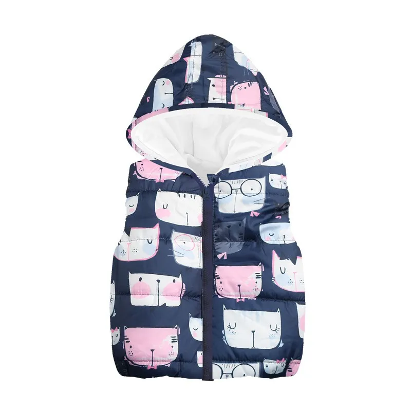 CROAL CHERIE Baby Girls Clothes Floral Animal Warm Waistcoat Winter Girl Vest Hooded Fleece Children Outerwear Coats Vest Kids (5)