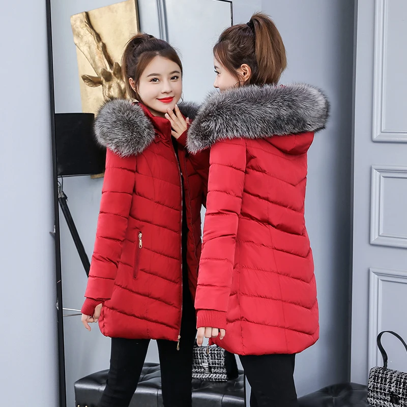 Новинка 2019 стильная зимняя куртка женские пальто женская парка с искусственным