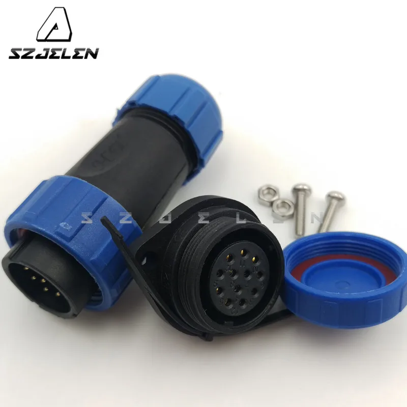 

SP2110, 12 pin waterproof connector ,IP68, LED power cable connector, pancl cutout 21mm, 12pins Plugs and sockets