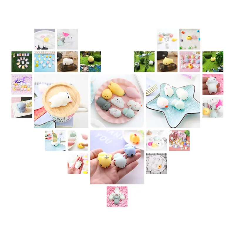 New 16 Pcs Mini Cute Mochi Animals 14
