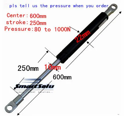 free shipping 80 to 1000N force 600mm central distance, 250mm stroke, pneumatic Auto Gas Spring, Lift Prop Gas Spring Damper 
free shipping 80 to 1000N force 600mm central distance, 250mm stroke, pneumatic Auto Gas Spring, Lift Prop Gas Spring Damper