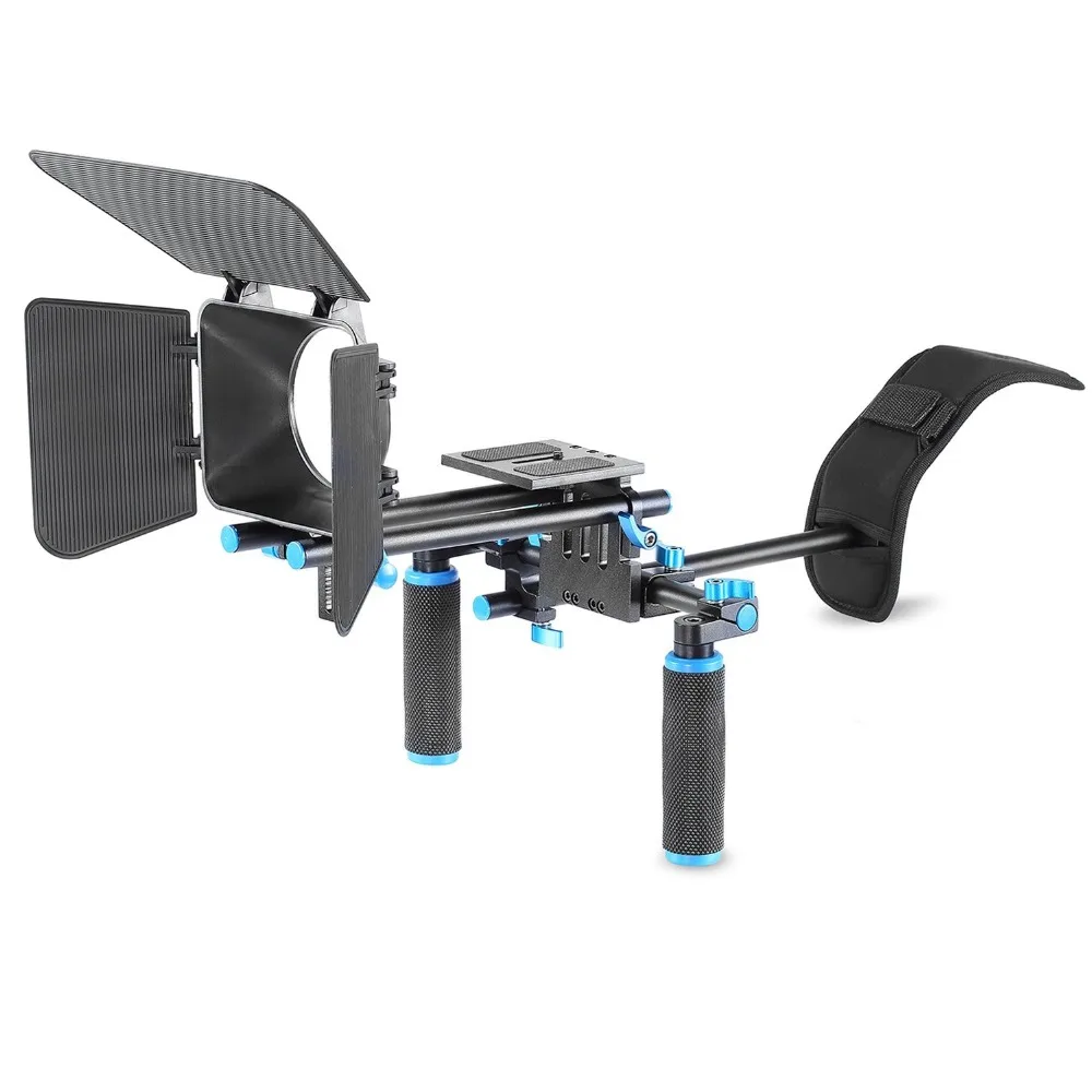 

Neewer DSLR Movie Video Making Rig Set System Kit for Camcorder or DSLR Camera Shoulder Mount+(1)15mm Rail Rod System+Matte box