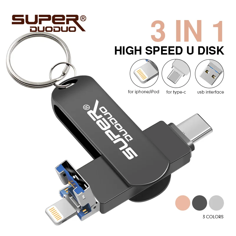 Waterproof usb flash drive pen drive 128GB 64GB flash disk for iphone/ipad 3 in 1 Memory Stick 8GB 16GB 32GB pendrive for Type-C
Waterproof usb flash drive pen drive 128GB 64GB flash disk for iphone/ipad 3 in 1 Memory Stick 8GB 16GB 32GB pendrive for Type-C