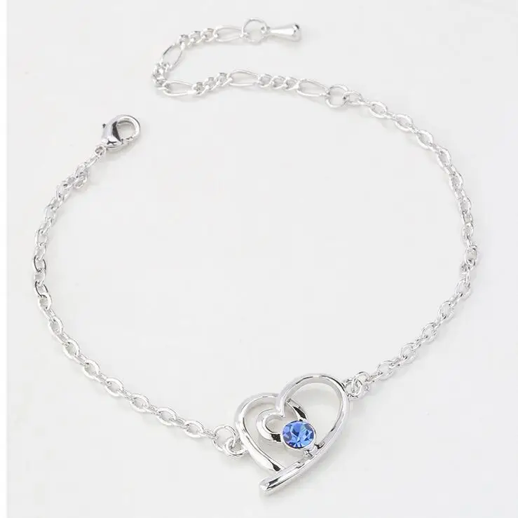 2016 Feather Long Heart Romantic Crystal charm Bracelets for women Blue Trendy vintage bracelet wedding jewelry
2016 Feather Long Heart Romantic Crystal charm Bracelets for women Blue Trendy vintage bracelet wedding jewelry