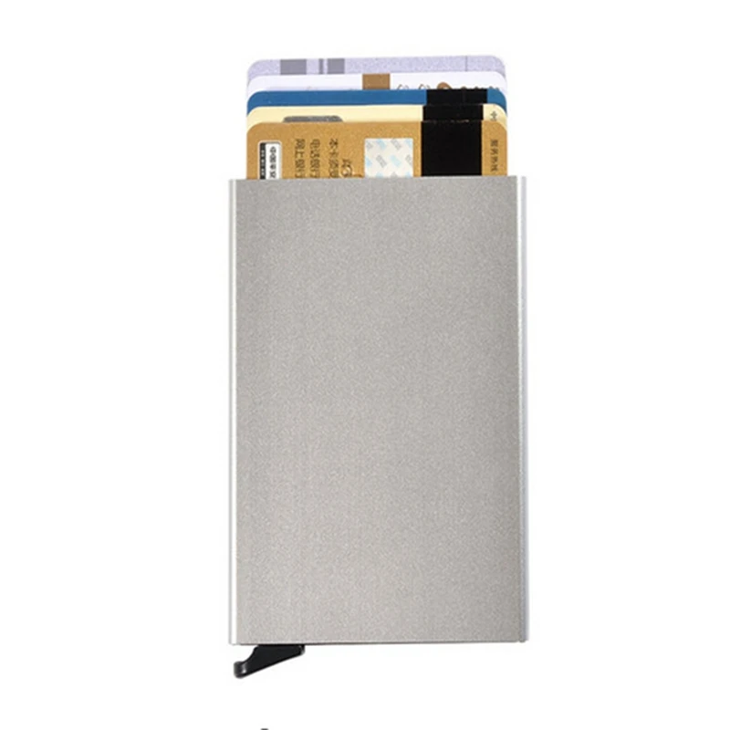New Automatic Silde Aluminum ID Cash Card Holder Men Business RFID Blocking Wallet Credit Card Protector Case Pocket Purse Color
New Automatic Silde Aluminum ID Cash Card Holder Men Business RFID Blocking Wallet Credit Card Protector Case Pocket Purse Color