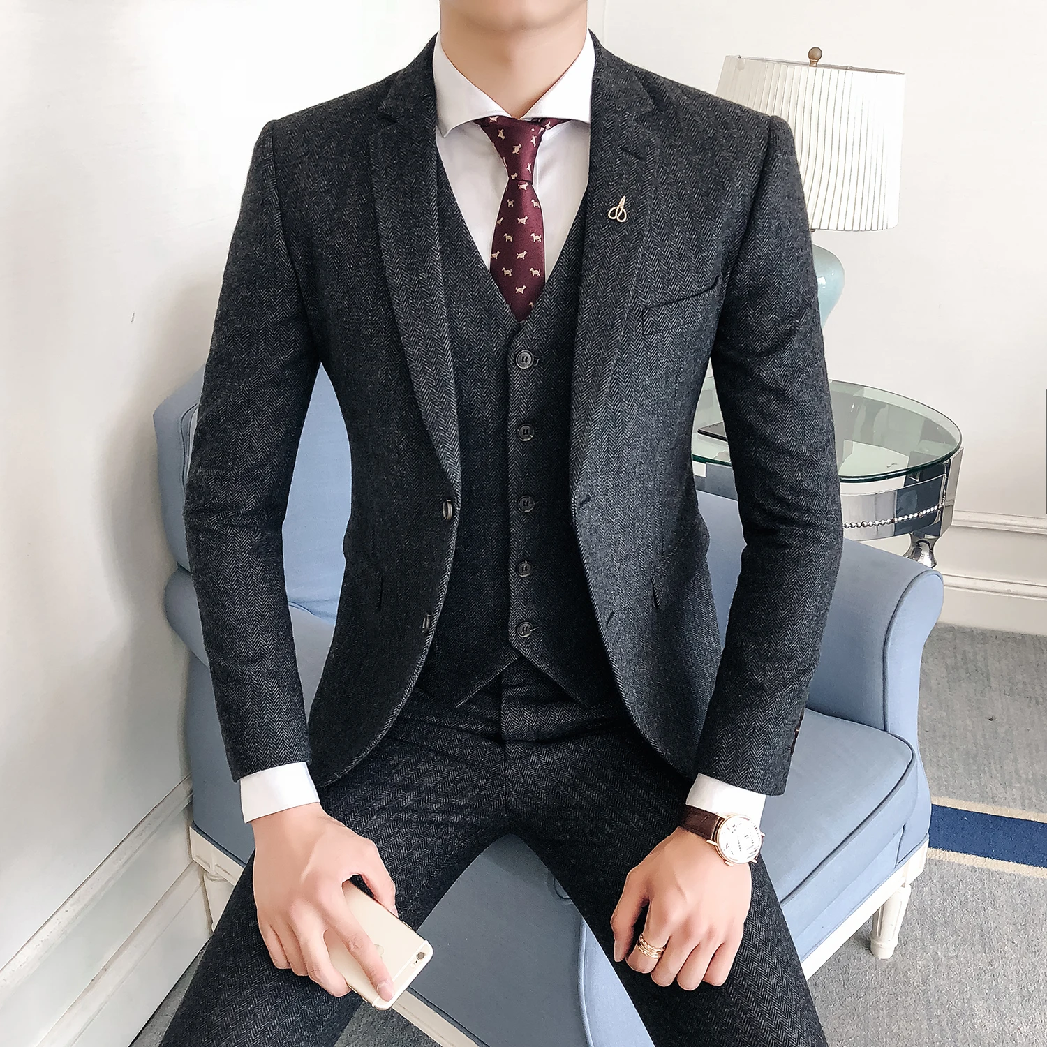 Men Suits For Wedding Dress High Quality 50% Wool Forwal Wear Suits Jackets+Suit Pants+Vest Men Slim Casual Suits Blazer Size3XL
Men Suits For Wedding Dress High Quality 50% Wool Forwal Wear Suits Jackets+Suit Pants+Vest Men Slim Casual Suits Blazer Size3XL