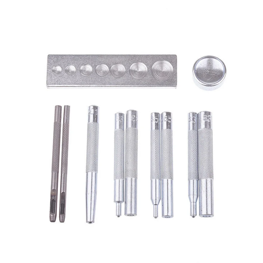 11pcs/lot 633/655/831/201 Rivet Button Setter Base Kit Die Punch Hole Snap For DIY Leather drilling tools
11pcs/lot 633/655/831/201 Rivet Button Setter Base Kit Die Punch Hole Snap For DIY Leather drilling tools