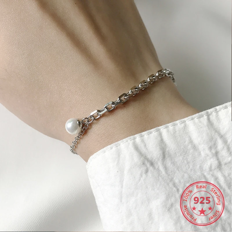 925 Sterling Silver Simple European American Retro Vintage Pearl Bracelets Women Jewelry
925 Sterling Silver Simple European American Retro Vintage Pearl Bracelets Women Jewelry