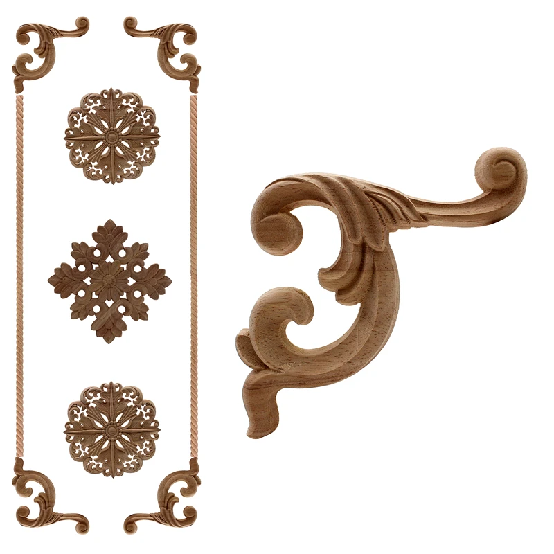 VZLX Floral Woodcarving Decal European Style Rubber Wood Carved Corner Applique Decor Frame Wall Doors Decorative Figurines
VZLX Floral Woodcarving Decal European Style Rubber Wood Carved Corner Applique Decor Frame Wall Doors Decorative Figurines