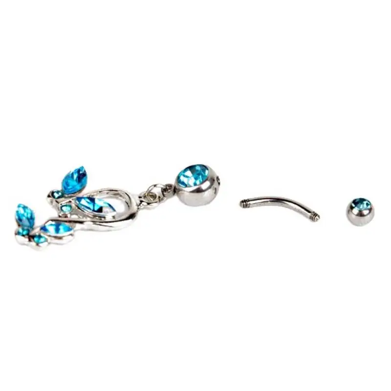 Shellhard Sexy Dangle Belly Bars Belly Button Rings Fashion Surgical Steel Rhinestone Body Jewelry Navel Piercing Rings