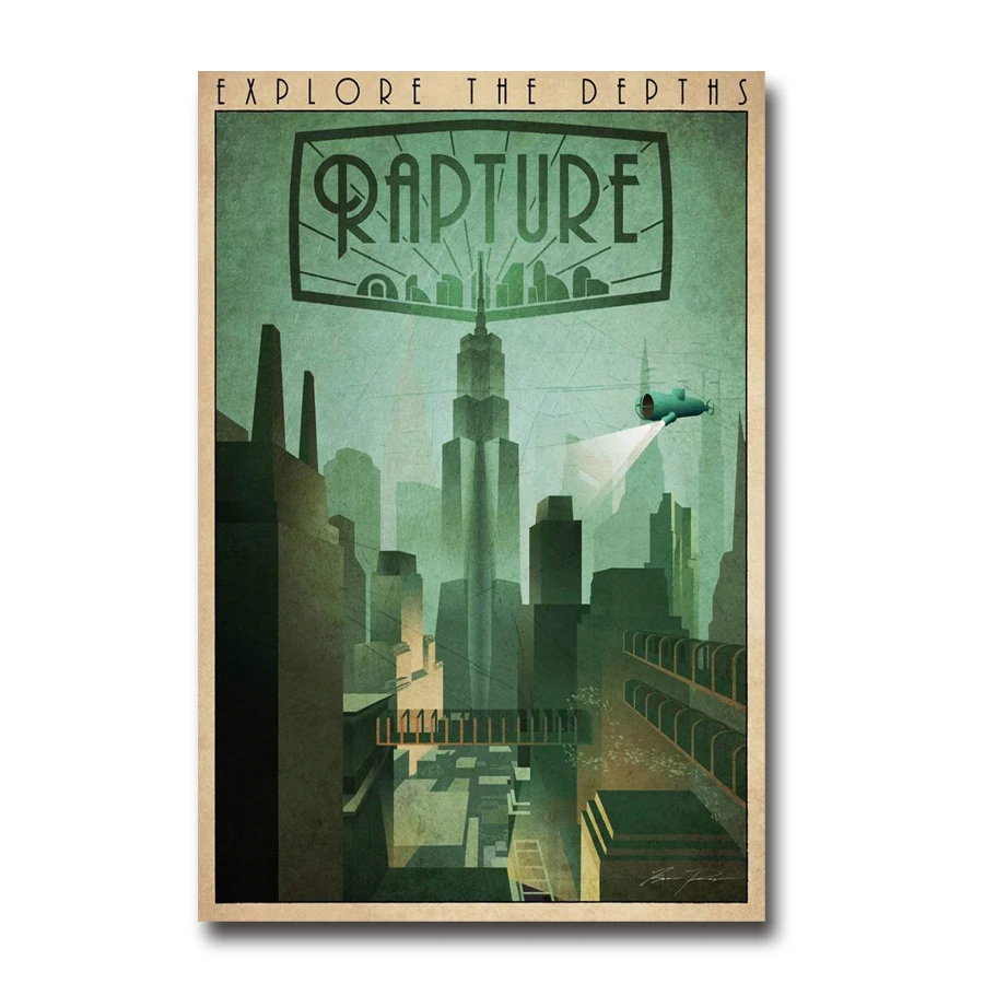 Art Poster Welcome to Rapture Retro Travel Wall Canvas Print Modern painting Home Decor picture 14x21 12x18 24x36 27x40
Art Poster Welcome to Rapture Retro Travel Wall Canvas Print Modern painting Home Decor picture 14x21 12x18 24x36 27x40