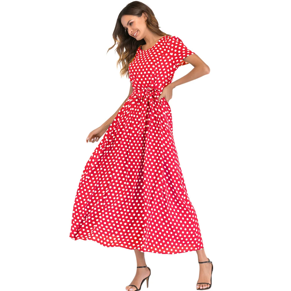 Anself XXXL 4XL 5XL Plus Size Dress Fashion Women Polka Dot Summer Long Dress Short Sleeve High Waist Tie Vintage Maxi Dress
Anself XXXL 4XL 5XL Plus Size Dress Fashion Women Polka Dot Summer Long Dress Short Sleeve High Waist Tie Vintage Maxi Dress