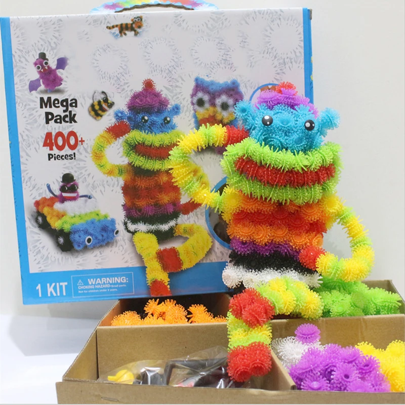 400Pcs Children Kids Magic Puffer Ball Fun Assembling Blocks Toys OPP Bag