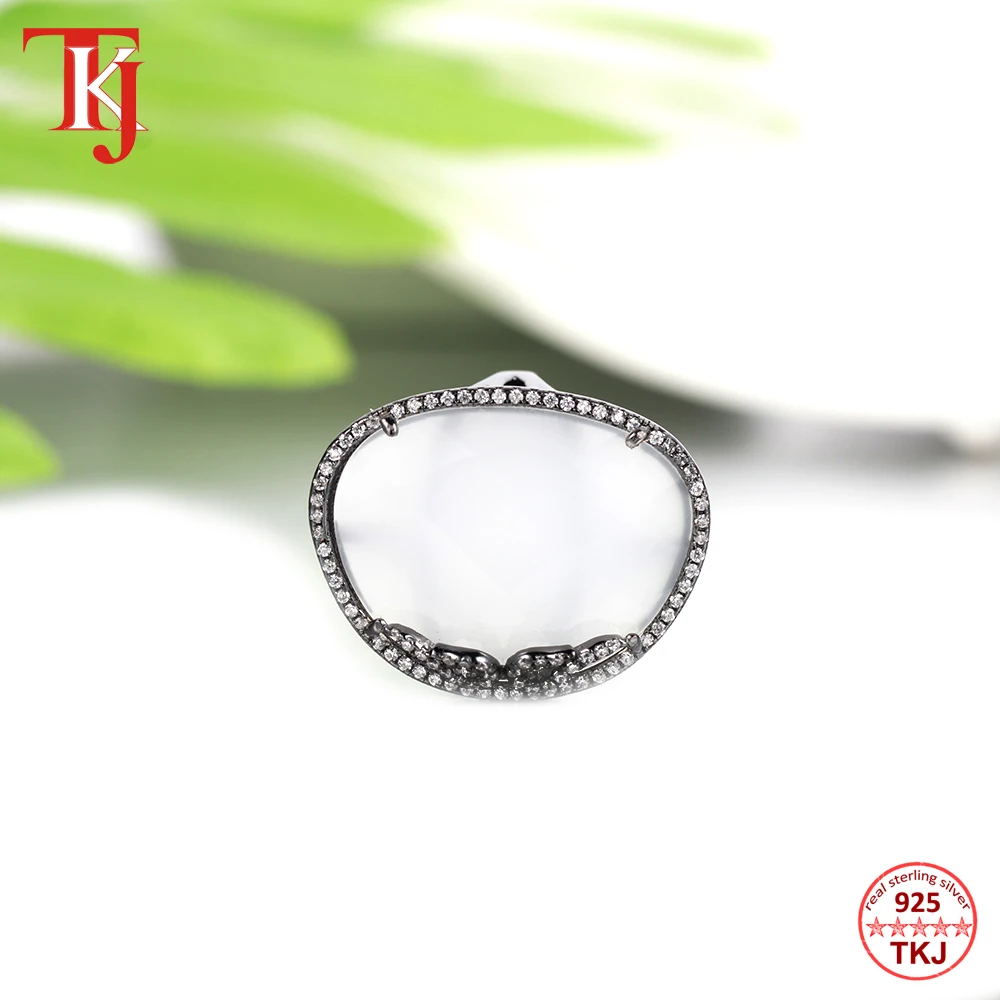 TKJ 100% Real 925 Sterling Silver Rings Grey Agate Rings For Women Party Wedding Engagement Ring Fine Jewelry
TKJ 100% Real 925 Sterling Silver Rings Grey Agate Rings For Women Party Wedding Engagement Ring Fine Jewelry
